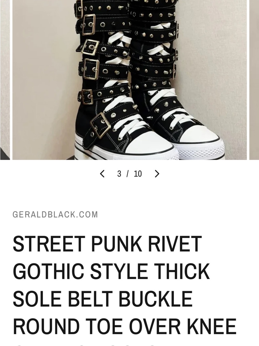 Street Punk Rivet Over-the-Knee Boots - Black 35